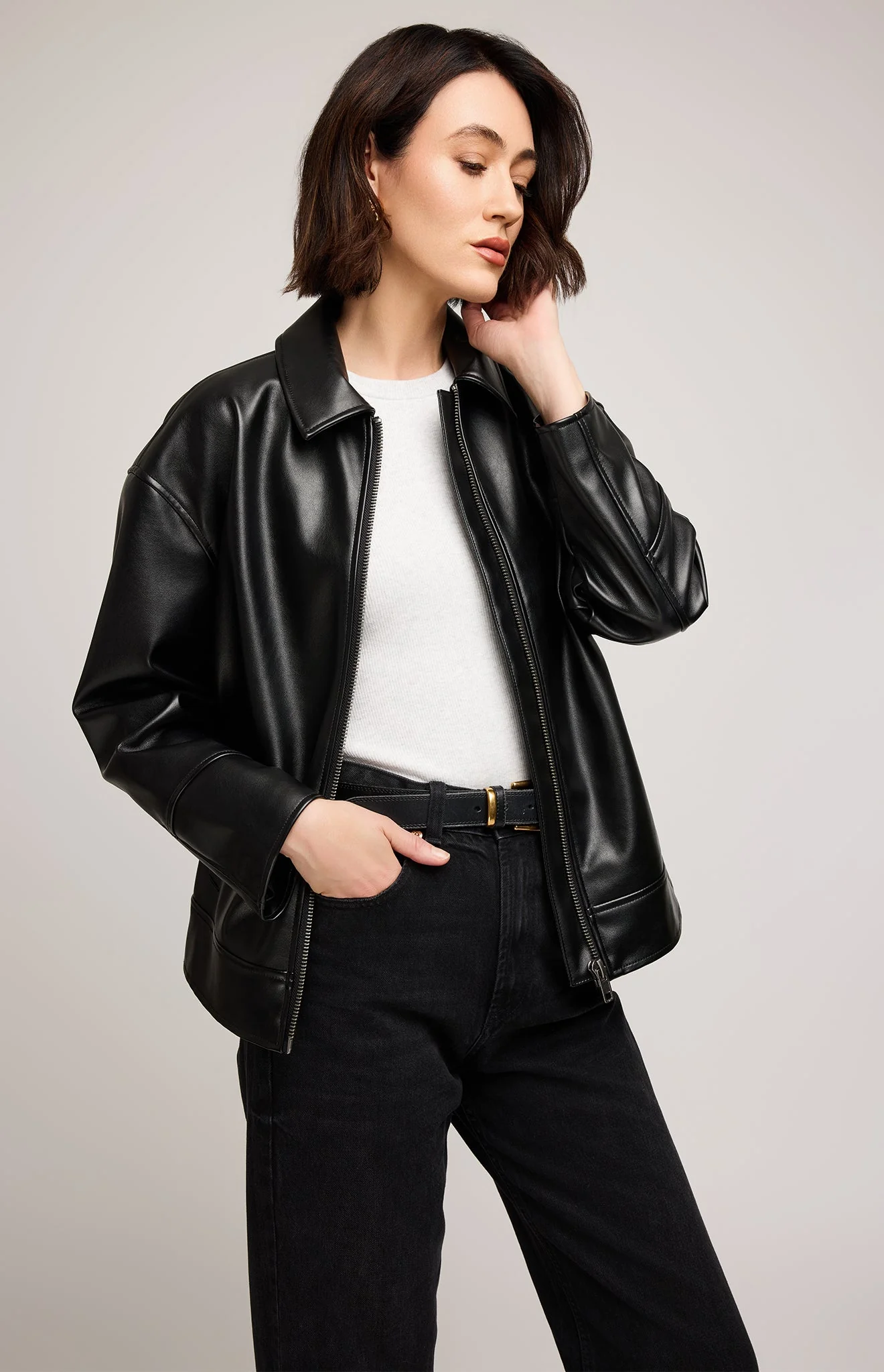 Audrey Vegan Leather Jacket - Image 3