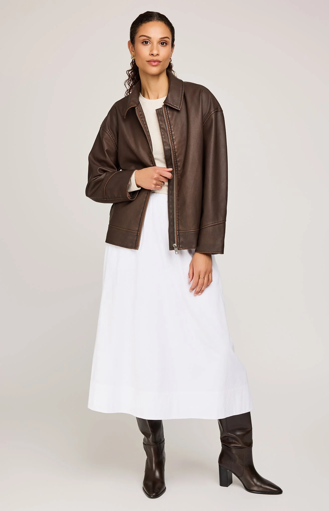 Audrey Vegan Leather Jacket - Image 5