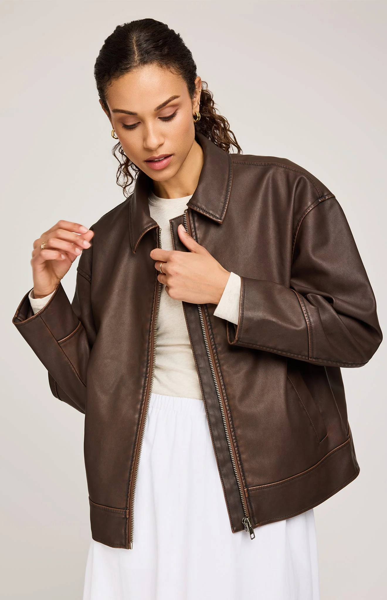 Audrey Vegan Leather Jacket - Image 6