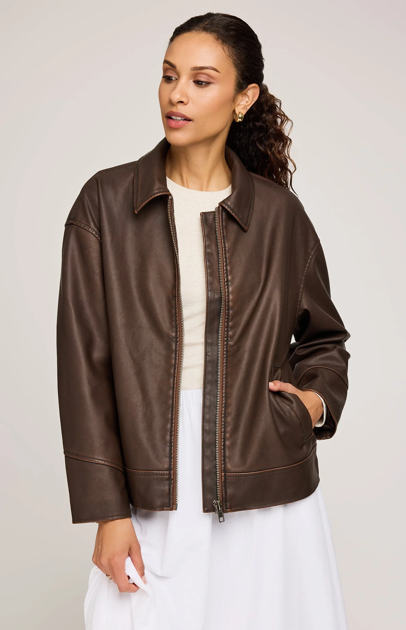 Audrey Vegan Leather Jacket - Image 7