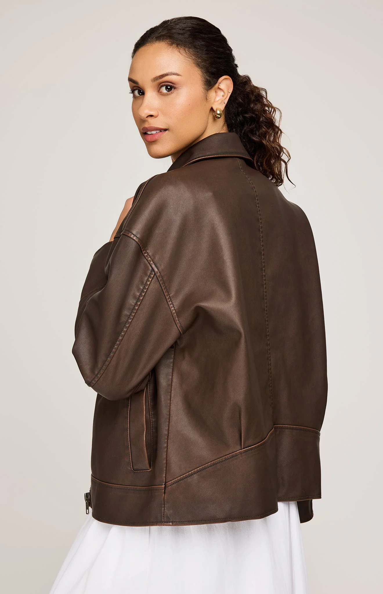 Audrey Vegan Leather Jacket - Image 8