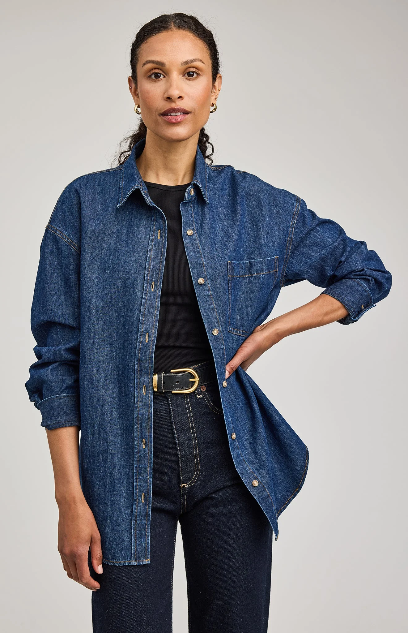 Whitney Denim Button Down Shirt - Image 3